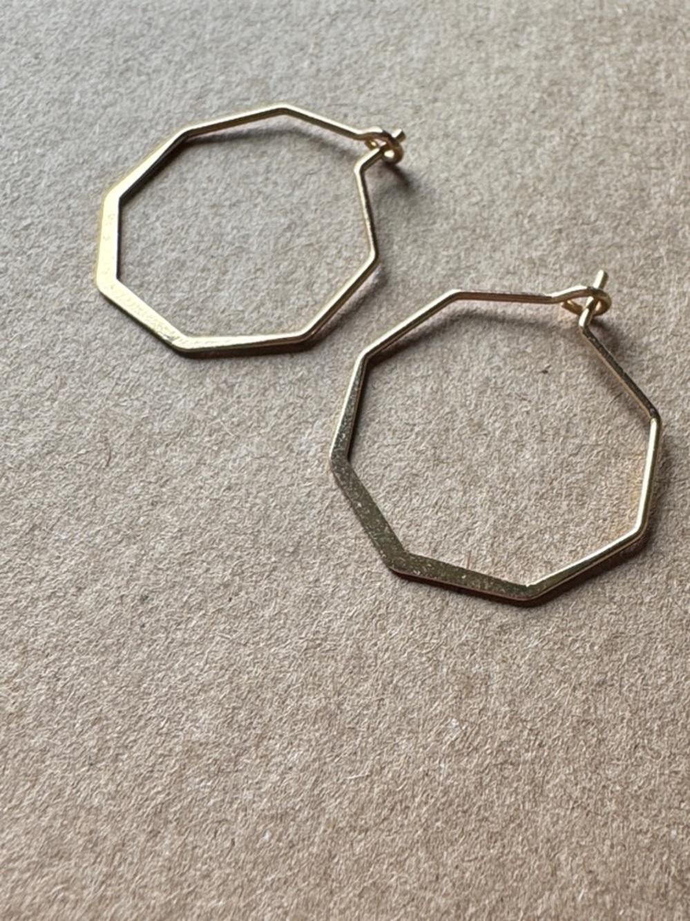 Gold Octagon Hoop Earrings - Women Jewelry